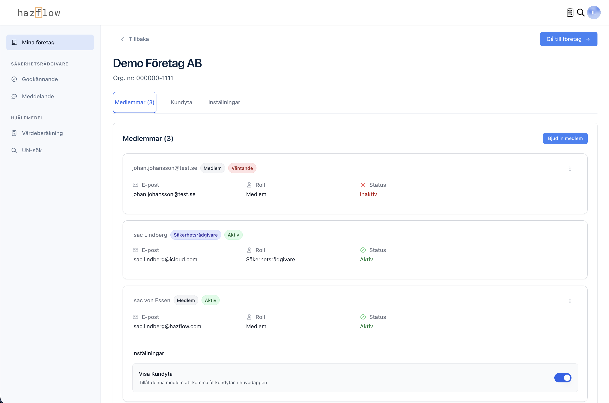 Medlemshantering med roller och behörigheter